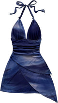 Women's Sexy Mini Dress in Tie Dye Print by SOLY HUX