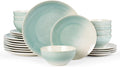 Famiware Glacier Dinnerware Set for 8 - Handcrafted Reactive Glaze