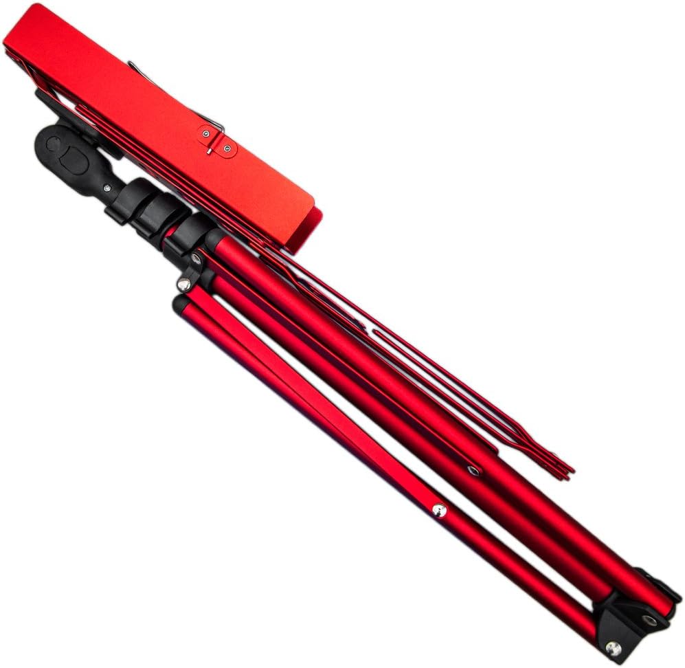 Paititi Adjustable Folding Music Stand with Carrying Bag - Red