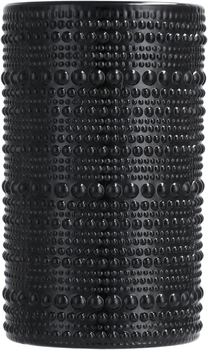 Fortessa Jupiter Beaded Hobnail Glass Set of 6, Obsidian Black