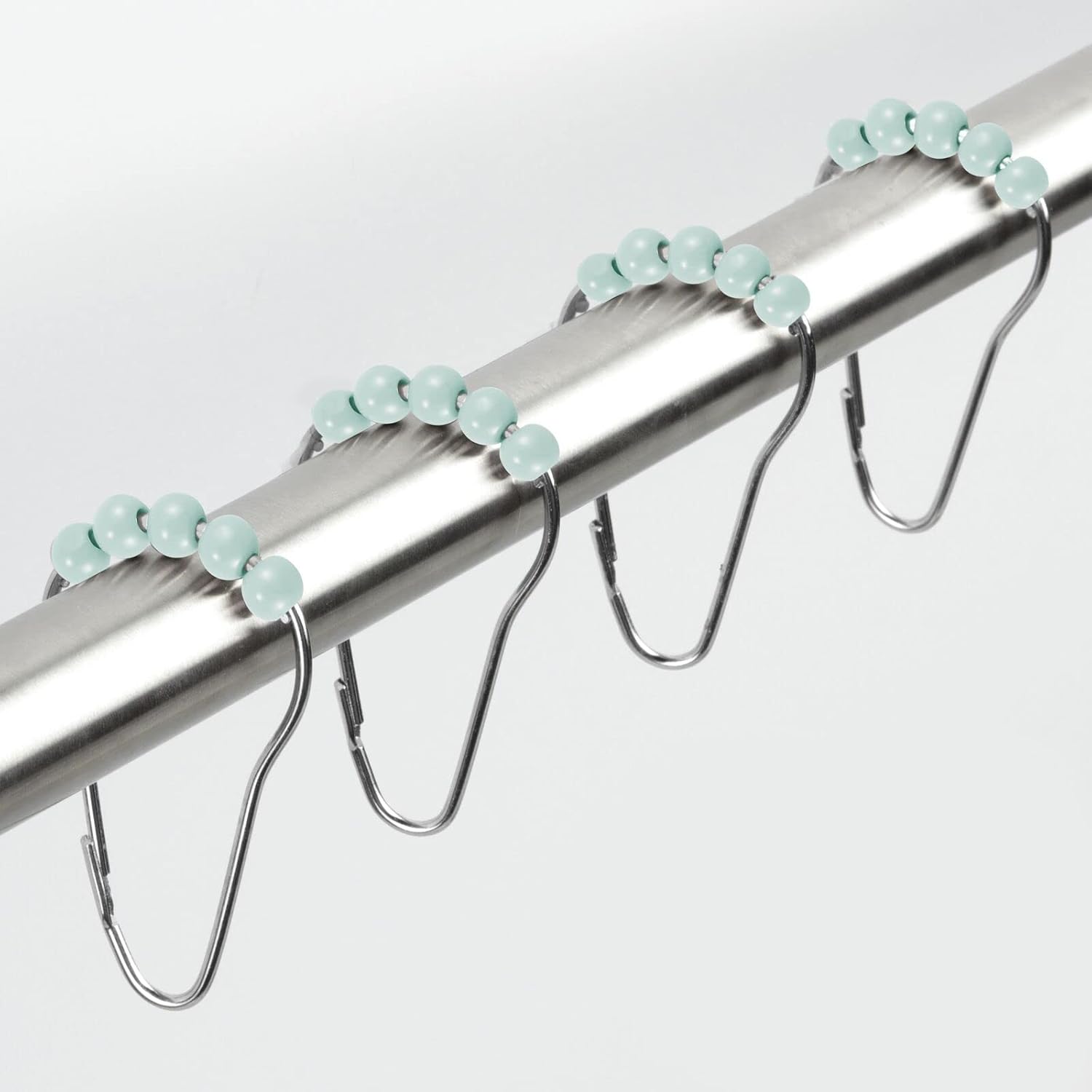 Easy-Glide Roller Shower Rings - Mint Green