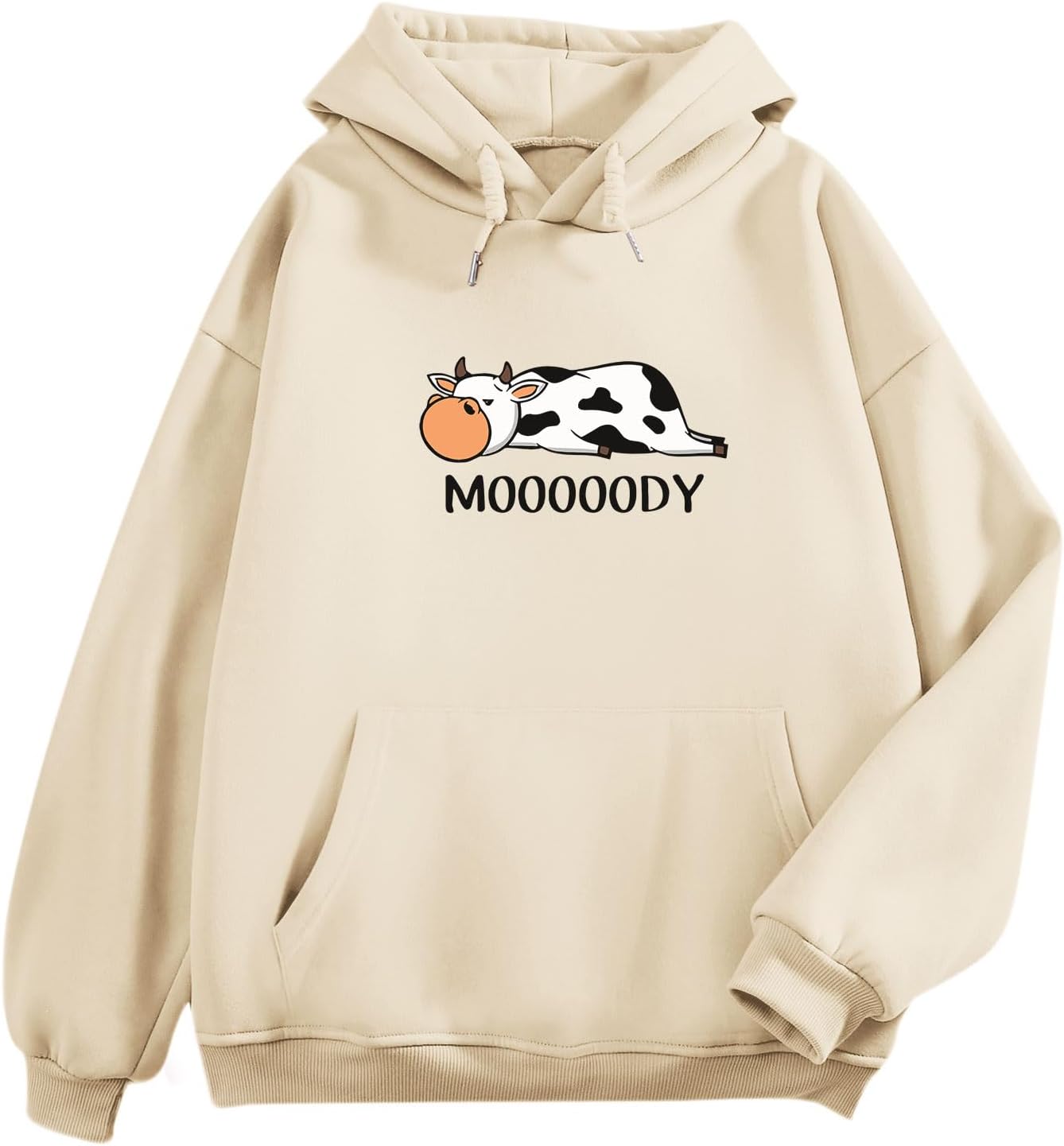 Cozy Cow Print Hoodie With Pockets by Pairxily