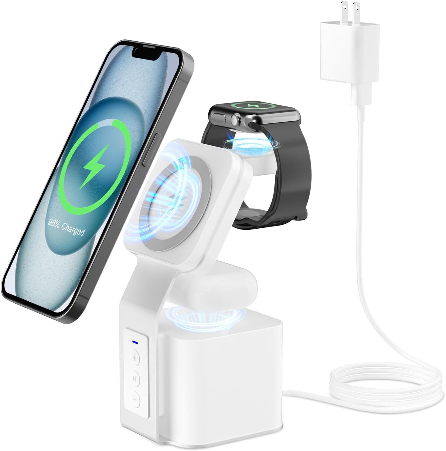 4-in-1 Magnetic Wireless Charger with Bluetooth Speaker - Fast Charging for iPhone Series