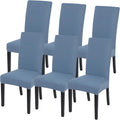 Dining Room Chair Covers Set of 6 Gray Blue - Stretchy Parsons