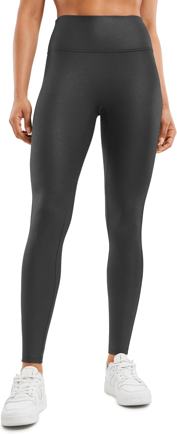 CRZ YOGA Butterluxe Leather Leggings - Seamless High Waist Tights
