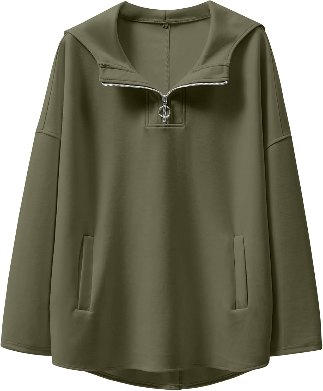 Oversized Hoodie Quarter Zip Sweatshirts for Trendy Teens