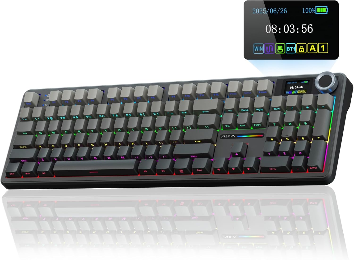 AULA F108 Pro Wireless Mechanical Keyboard with Smart Display