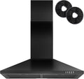 30 in Black Range Hood with 450 CFM - Quiet 3-Speed Vent