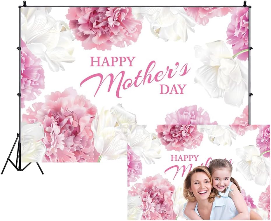 DASHAN 10x8ft Happy Mother's Day Photography Backdrop for Parties