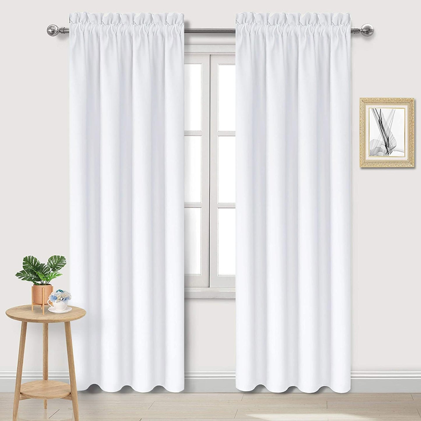 DWCN White Curtains for Living Room Thermal Insulated Panels