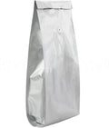 50 Pack Silver Coffee Bags with Degassing Valve - 5 lb Retail Bags
