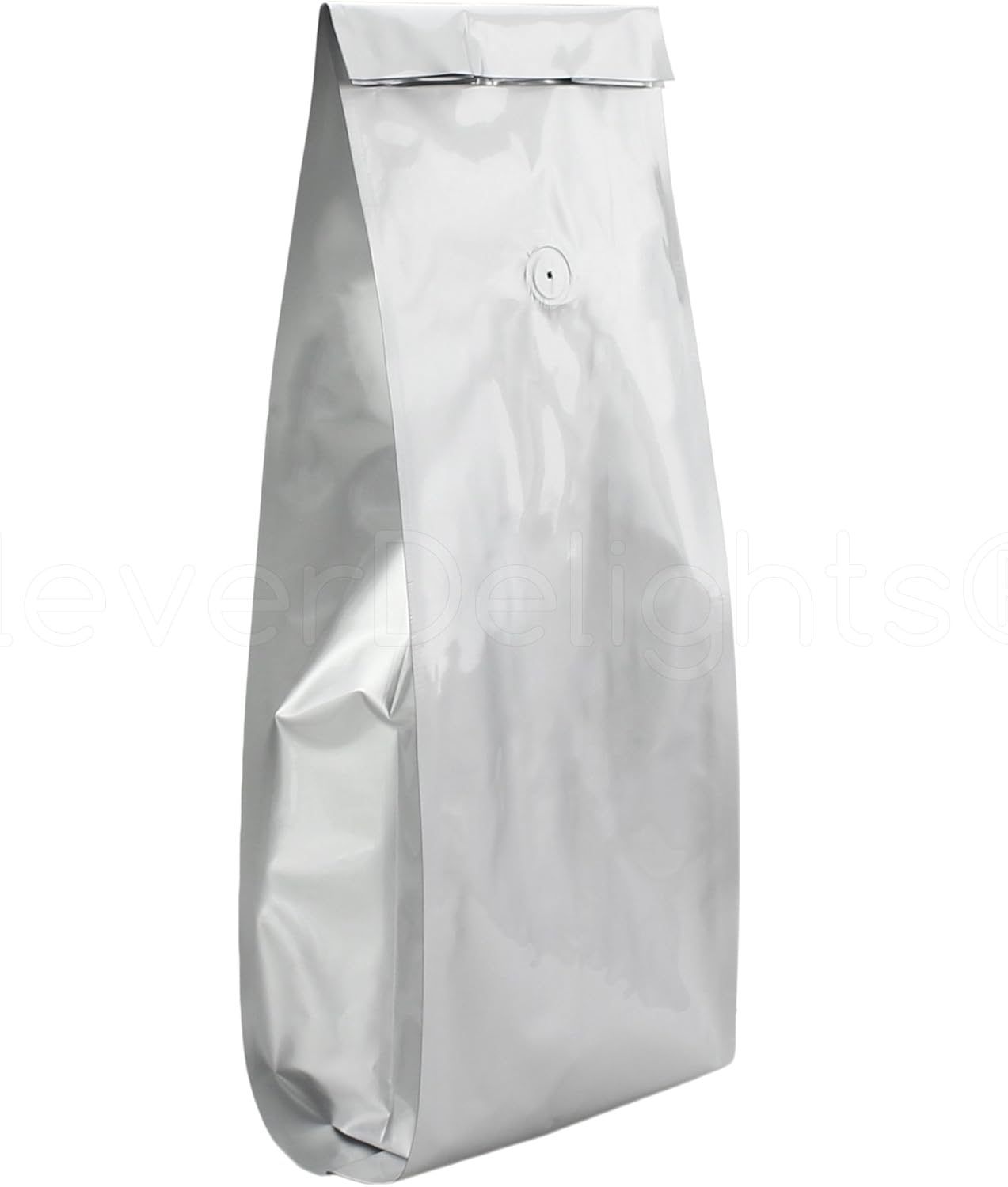 50 Pack Silver Coffee Bags with Degassing Valve for Freshness