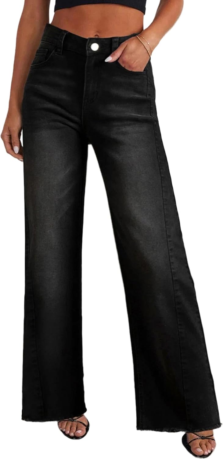 PRETTYGARDEN Wide Leg Jeans for Women Trendy High Waisted Style