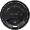 Karat 10-24 oz. Coffee Cup Sipper Dome Lid - Black 90mm