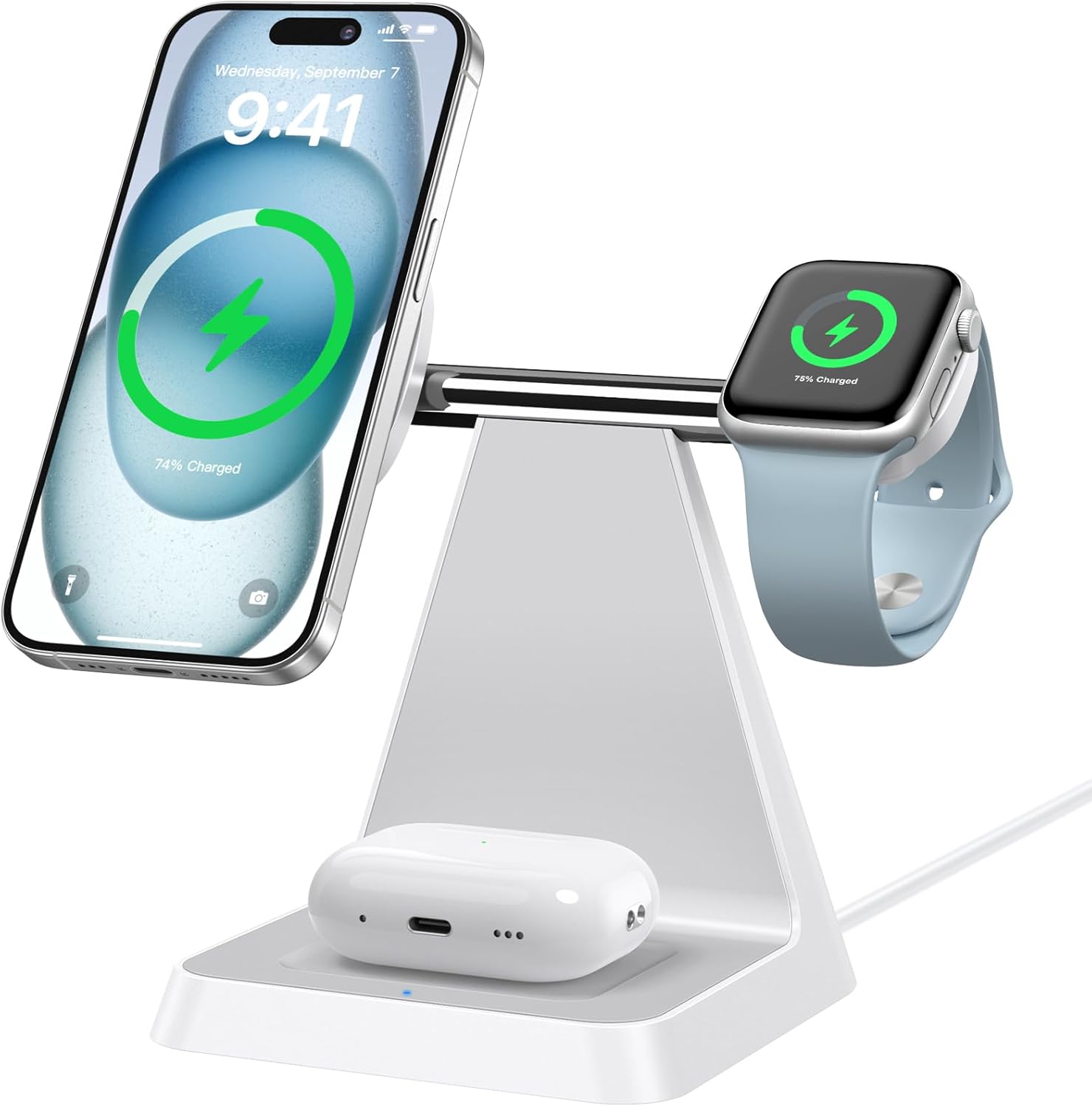 3-in-1 Magnetic Wireless Charger: Charge Multiple Devices Fast! - OSTIVE