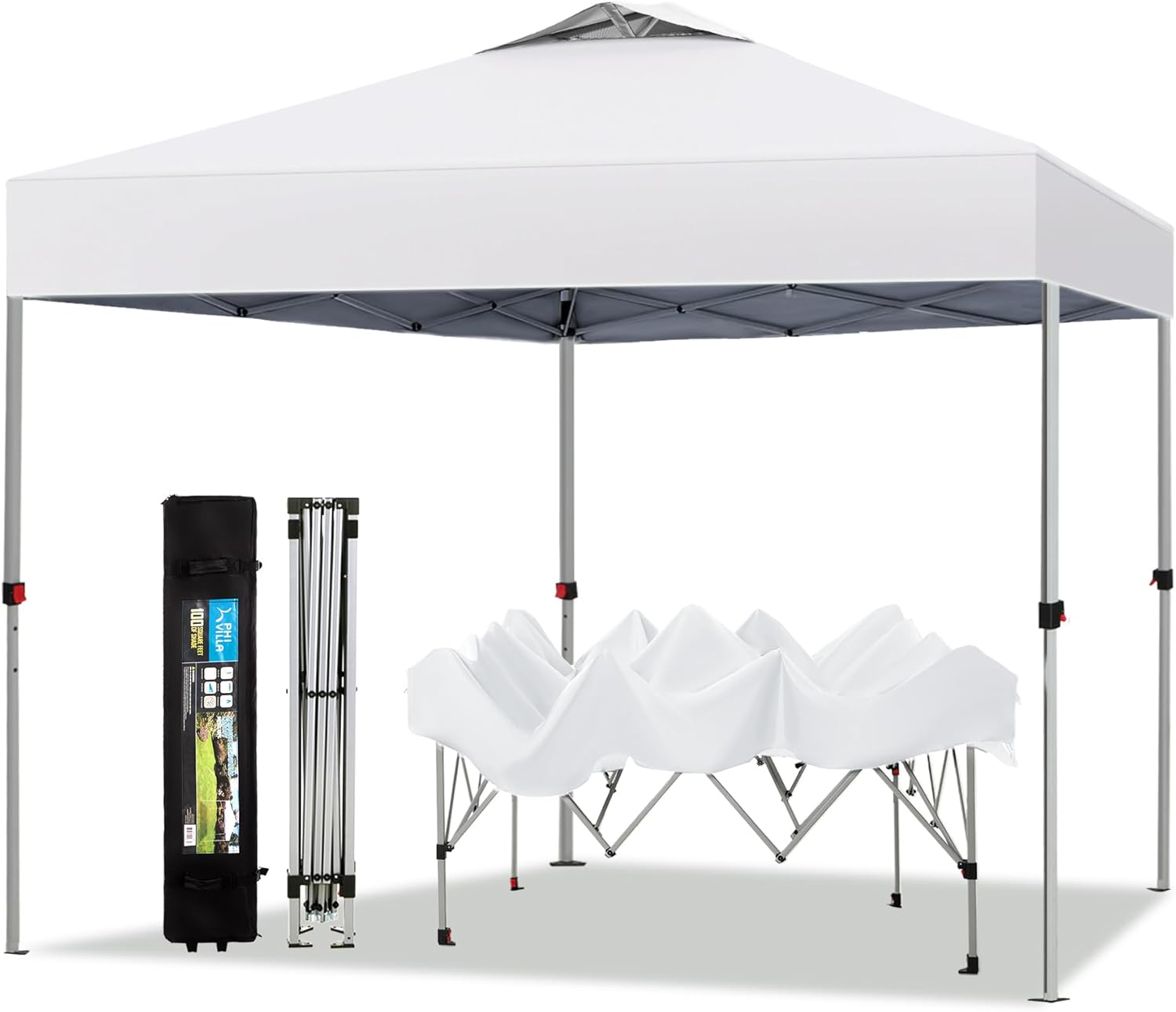 PHI VILLA Outdoor Pop up Canopy 10ftx10ft Tent for Events