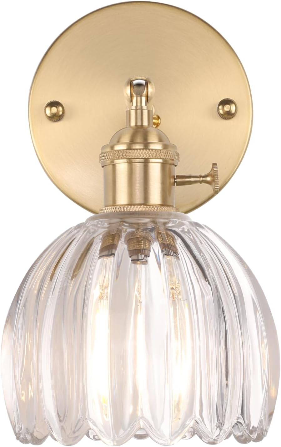 Vintage Wall Sconces with Adjustable Brass and Glass Design
