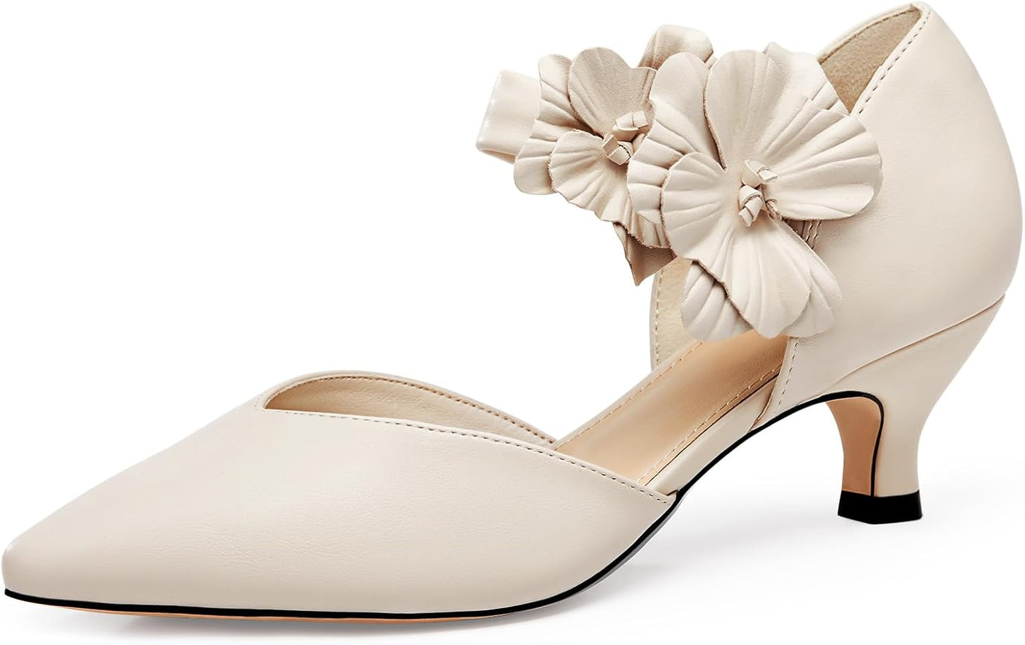 Coutgo Womens Low Kitten Heels Dressy Shoes for Any Occasion