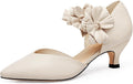Coutgo Womens Low Kitten Heels Dressy Pumps - Comfortable (Style BDFN)