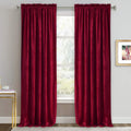 RYB HOME Red Velvet Curtains - Room Darkening Draperies