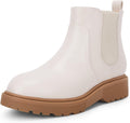 Girls Lug Sole Ankle Boots Side Zip Chunky Low Heel - Cozy, Durable