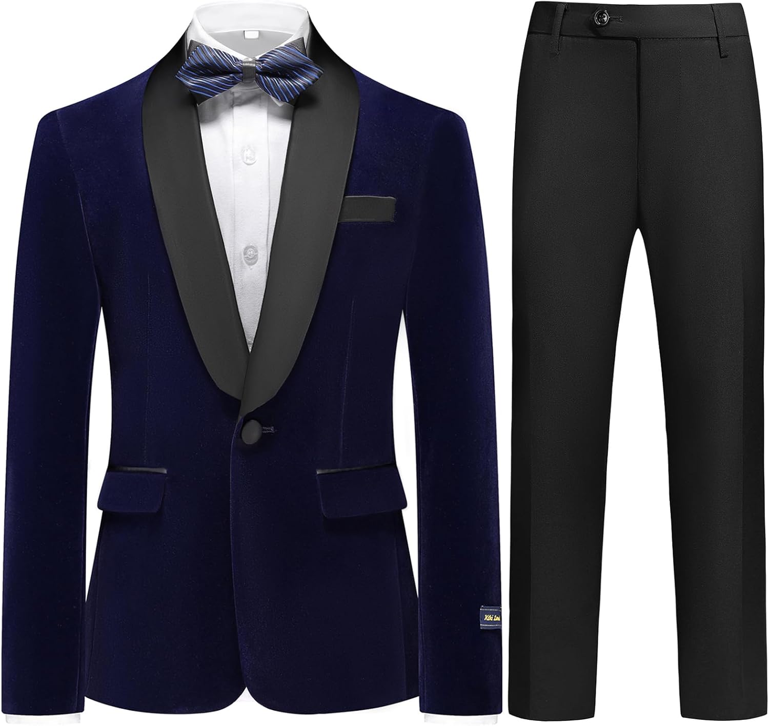 Boys Velvet Suits Slim Fit Tuxedo 2 Piece Kids Blazer Jacket