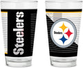 Set of 2 NFL Football Pint Glasses Featuring Bold Team Logos