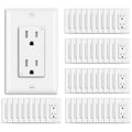 BESTTEN 50 Pack 15 Amp Decorator Receptacle Outlet - Contractor Ready