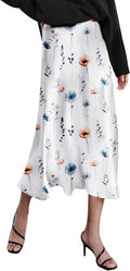 Zeagoo Skirts for Women High Waist Satin Midi Skirt (Style 1XFV)