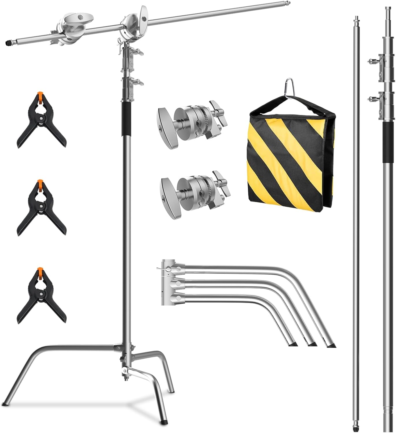 C Stand with Boom Arm for Professional Photography Lighting Kit