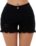 Romastory Womens High Waisted Tie-dye Ripped Denim Shorts - Flattering