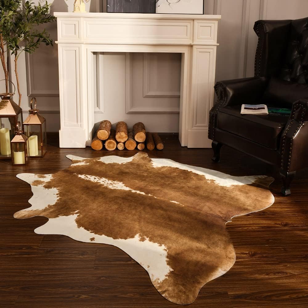 Premium Faux Cowhide Rug for Rustic Western Home Decor