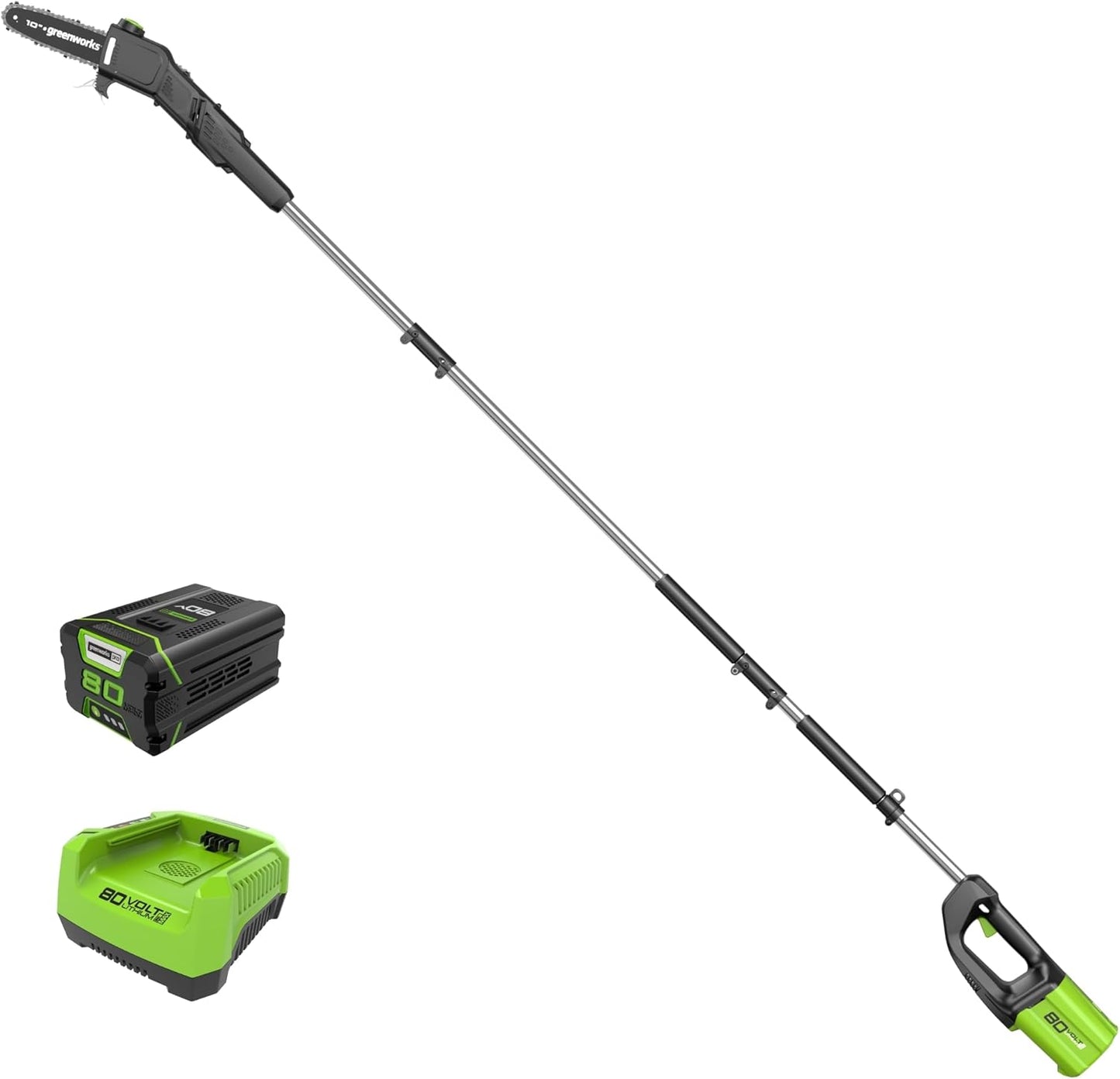 Greenworks 80V 10 Inch Cordless Polesaw for Pruning and Trimming