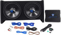 Rockville RV12.2B Dual 12in Subwoofer Enclosure - Complete 400W RMS