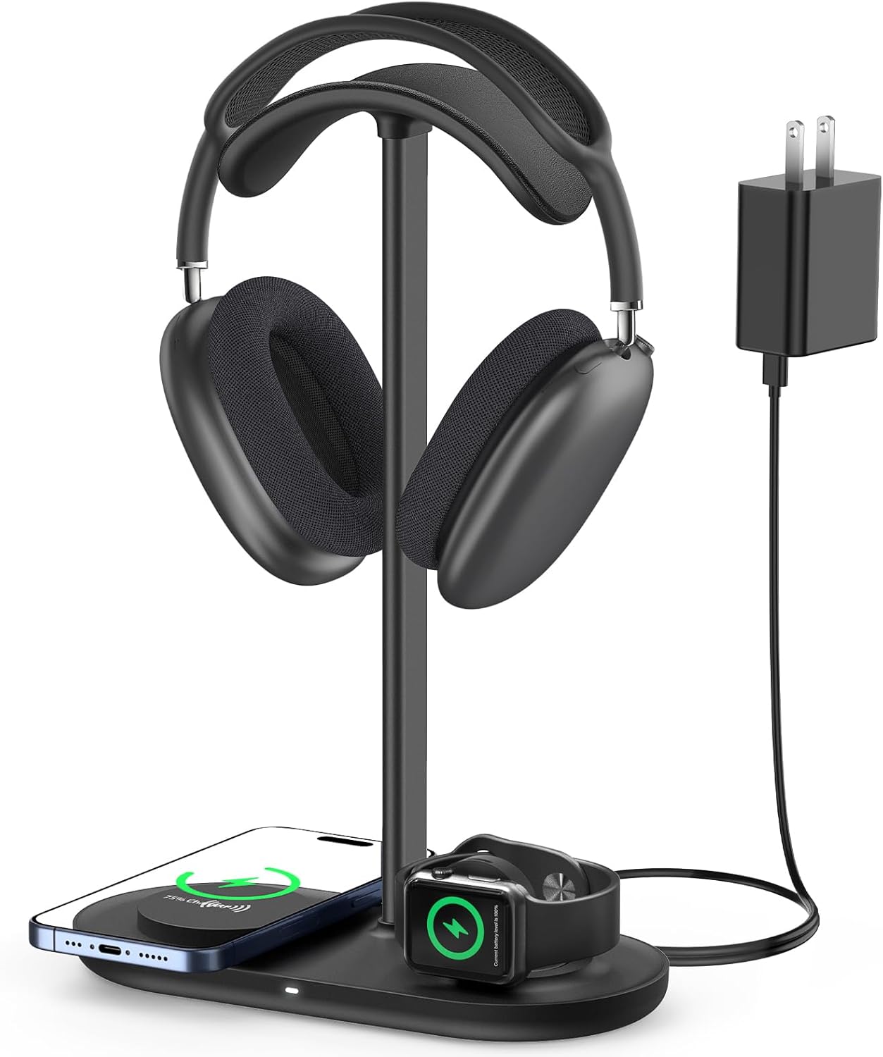 HiWe Universal Headphone Stand with Wireless Charger for iPhones