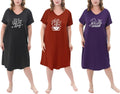 3 Pack Plus Size Women's Nightgown Short Sleeve Soft Print Nightshirts