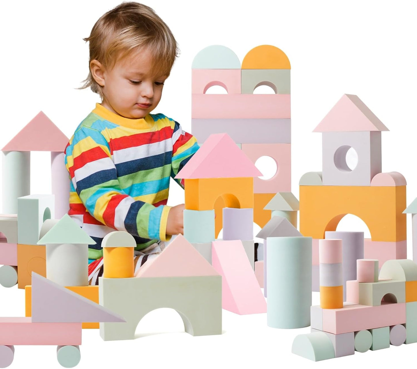 Set of 34 Jumbo Large Foam Blocks for Toddlers - Fun Learning
