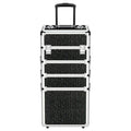 OUDMAY Makeup Case 4 in 1 Rolling Train Organizer - Professional