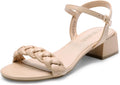 DREAM PAIRS Women's Braided Ankle Strap Low Chunky Heels - Comfortable