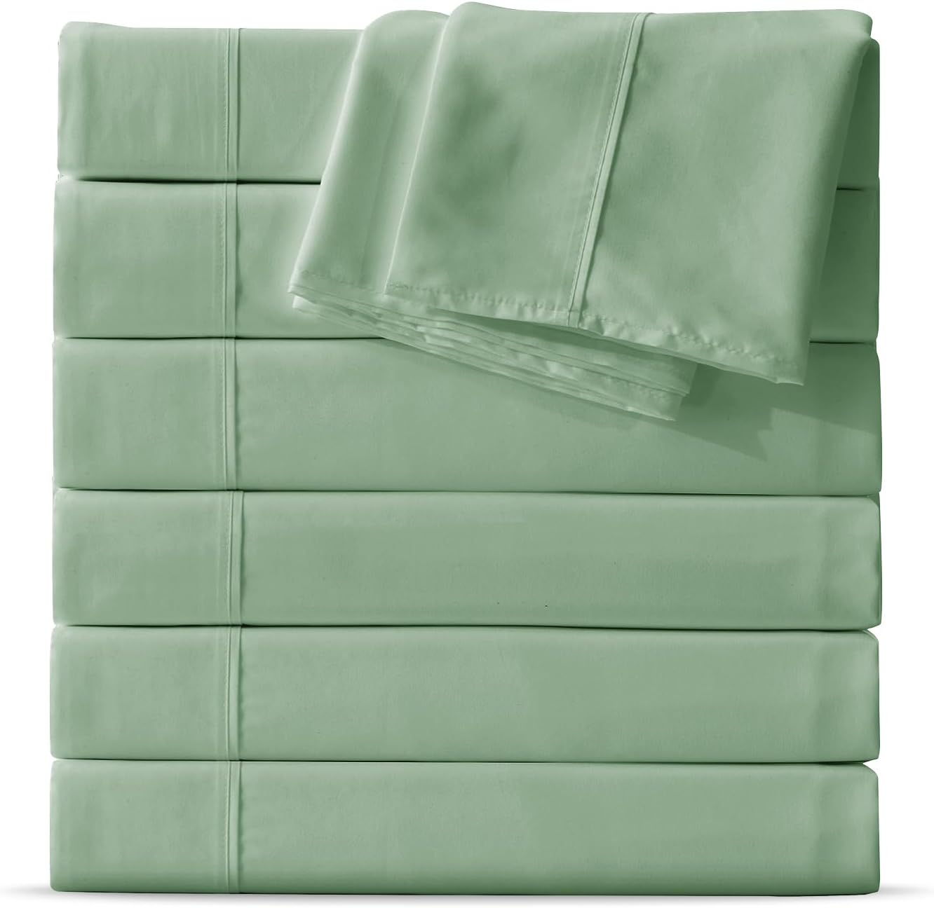 Maple&Stone Twin Flat Sheet Set - Premium Soft Microfiber 6 Pack