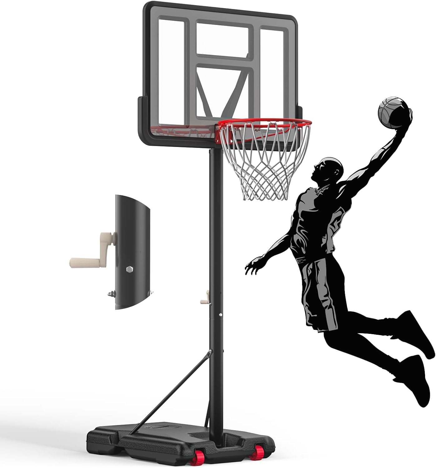 IGL Portable Basketball Hoop - Adjustable 5.6-10FT Goal System