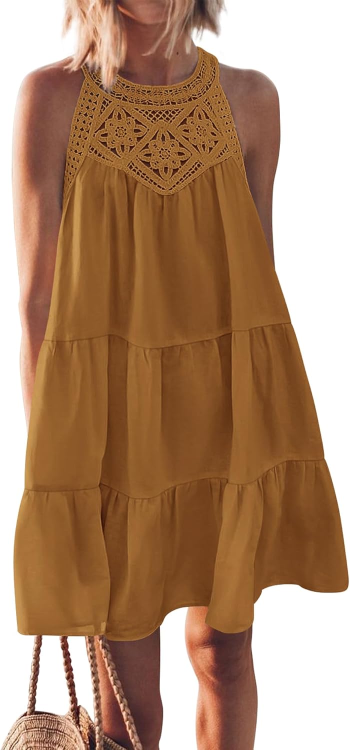 BTFBM Women Summer Halter Dresses Casual Spring 2025 Style