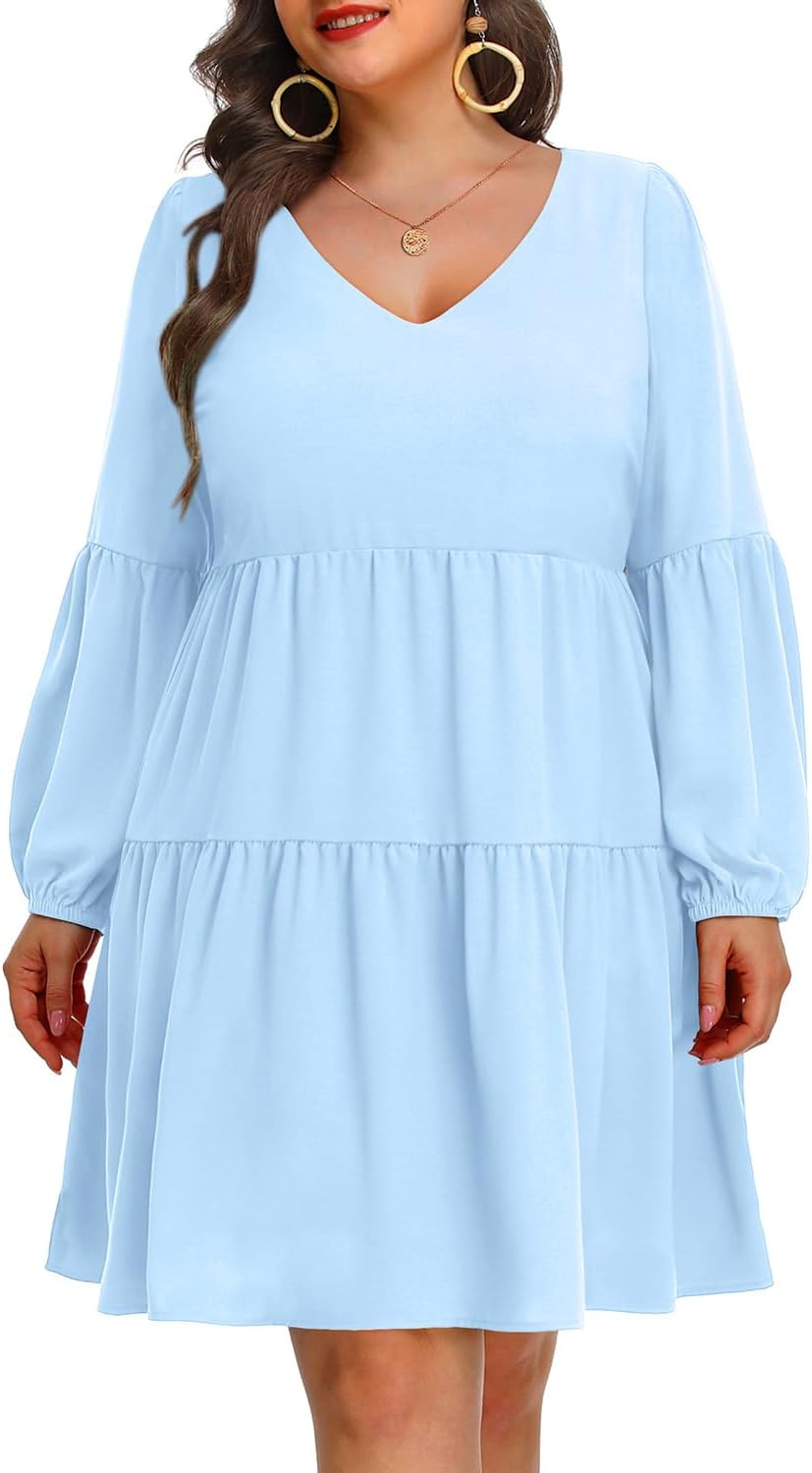 Plus Size Long Sleeve Fall Dress for Casual and Chic Style