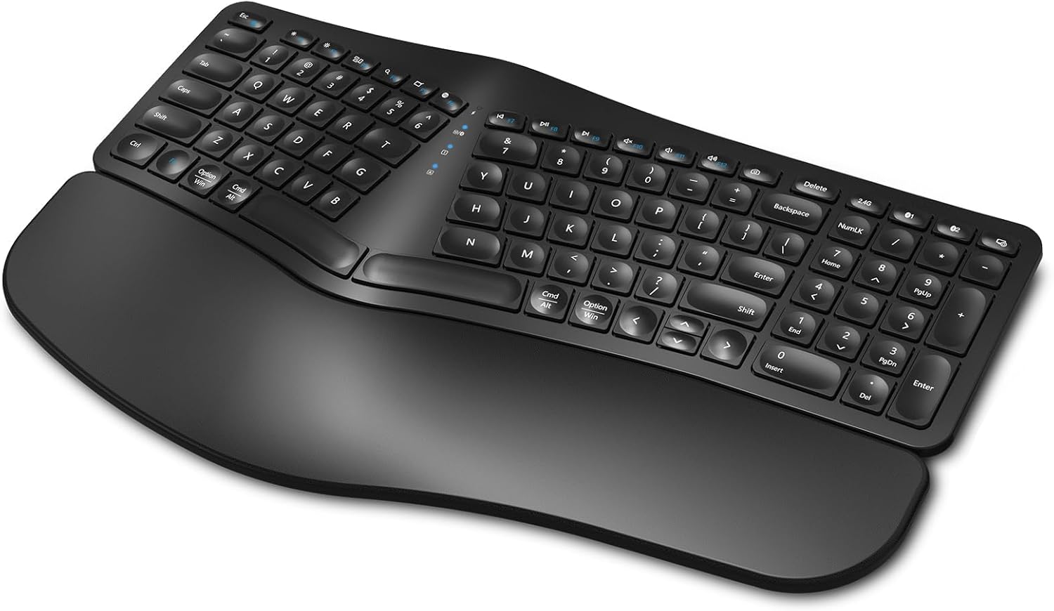 EDJO Ergonomic Wireless Keyboard: Rechargeable & Multi-Device