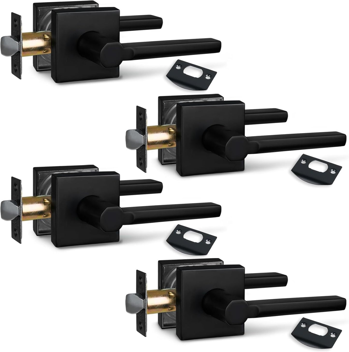 NEWBANG Hall/Closet Lever Handle Lock in Aged Matt Black