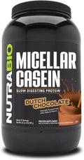 NutraBio Casein Protein Powder - Slow Digesting Night Recovery