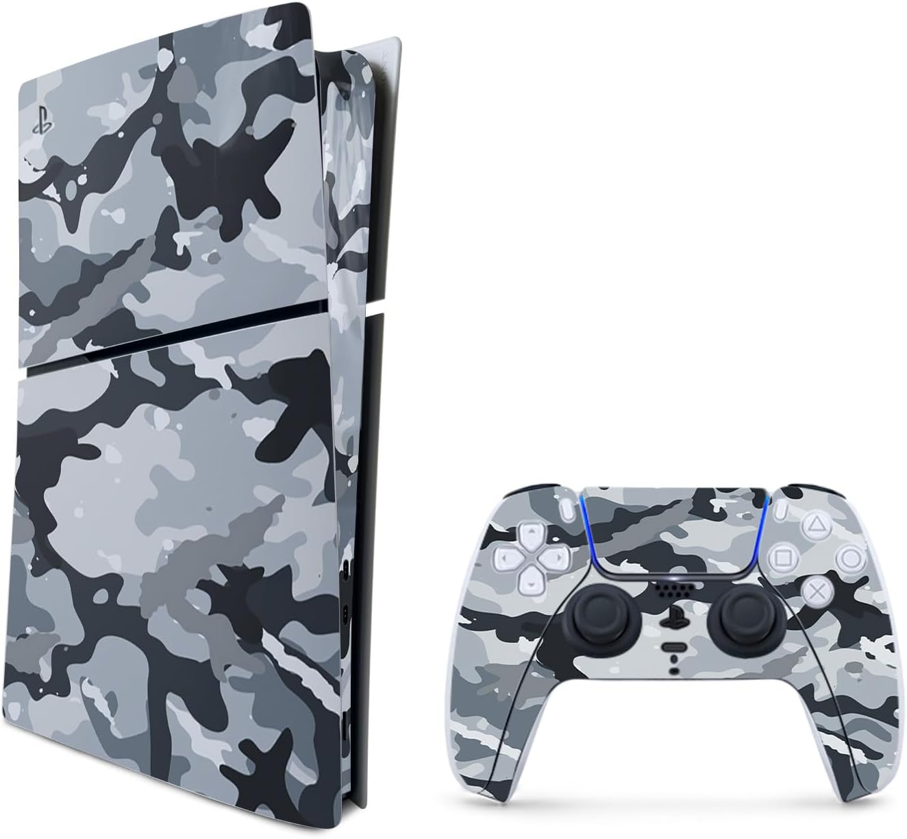 MightySkins Skin for Playstation 5 Slim - Gray Camouflage Wrap