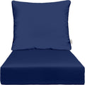 Indoor Outdoor Deep Seating Chair Cushion with Pillow Back - Navy Blue