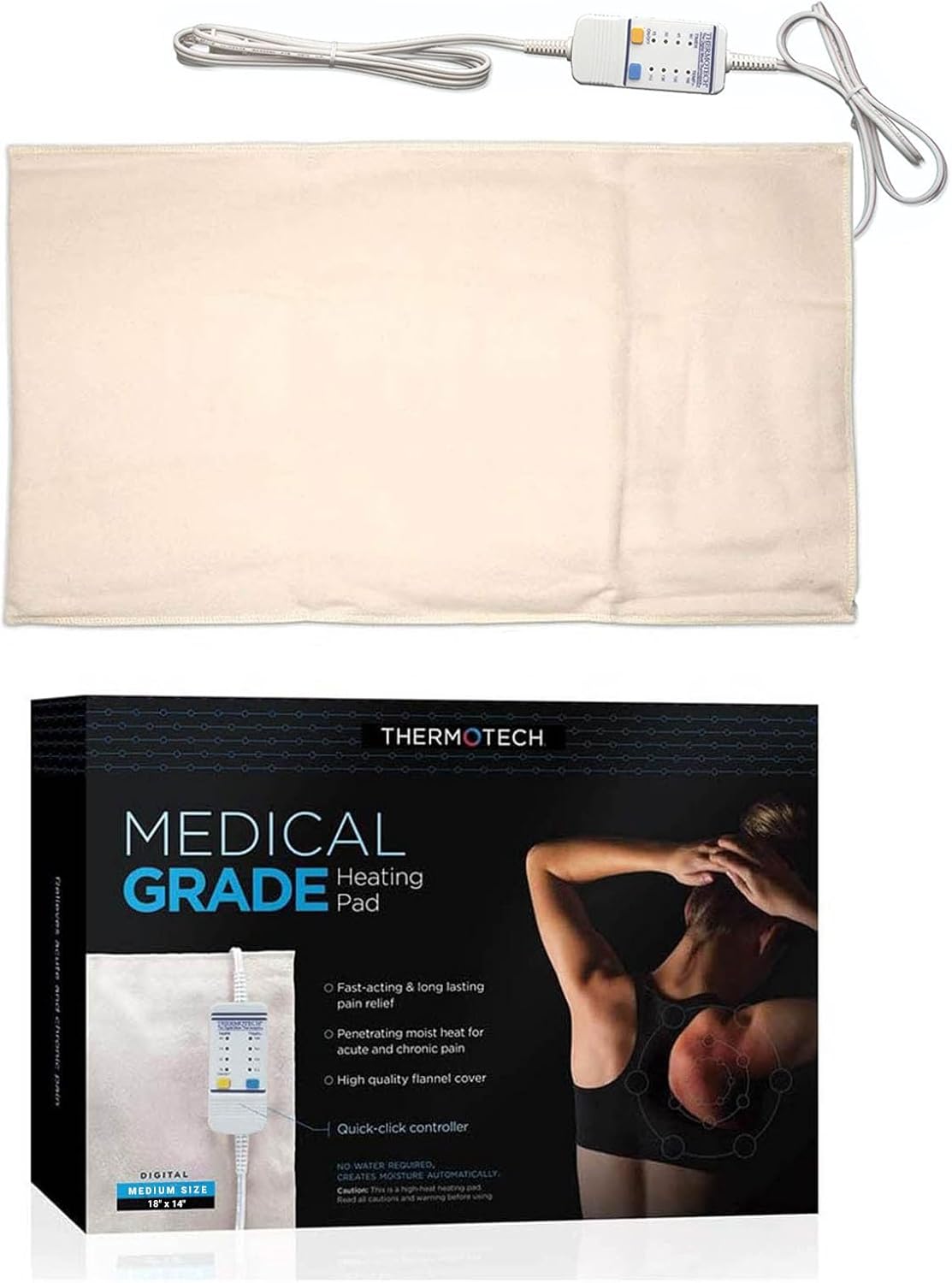 Moist Heat Heating Pad for Back Pain Relief - 2nd Gen