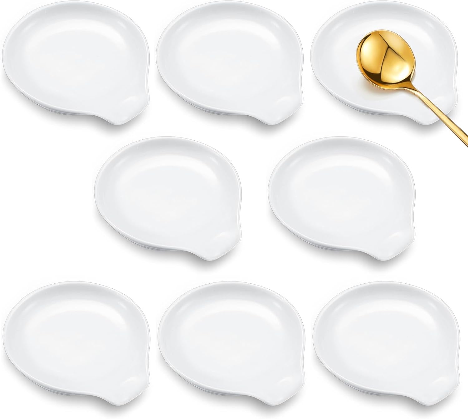 8 Pcs Ceramic Spoon Rest Set for Kitchen Utensil Organization